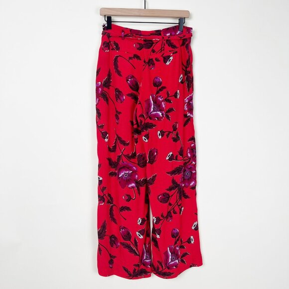 Anthropologie Margo Wide Leg Trousers Boho Floral Pants Flowy Straight Feminine - Picture 9 of 11